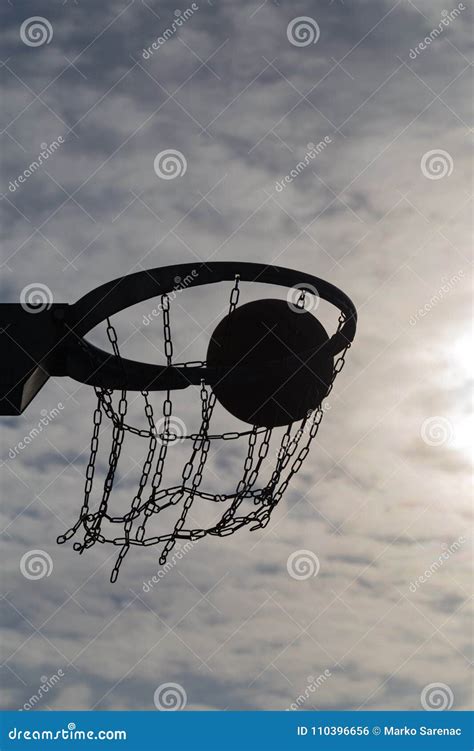 Basketball Hoop at Sunset Sky 3 Stock Photo - Image of equipment, court ...