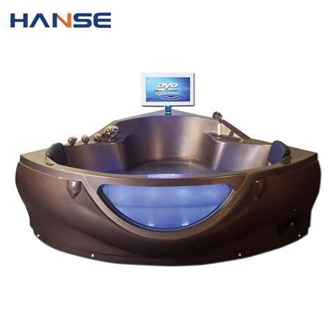 Luxury Acrylic Hydro Whirlpool Massage Bathtub With Tv China Bath Whirlpool Tub And Corner