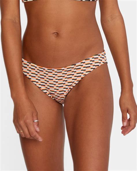 Cosmic Way Low Rise Cheeky Bikini Bottom True Black Tub Rvca Womens