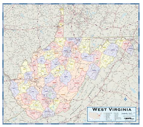 West Virginia Counties Wall Map – MAD MAPS