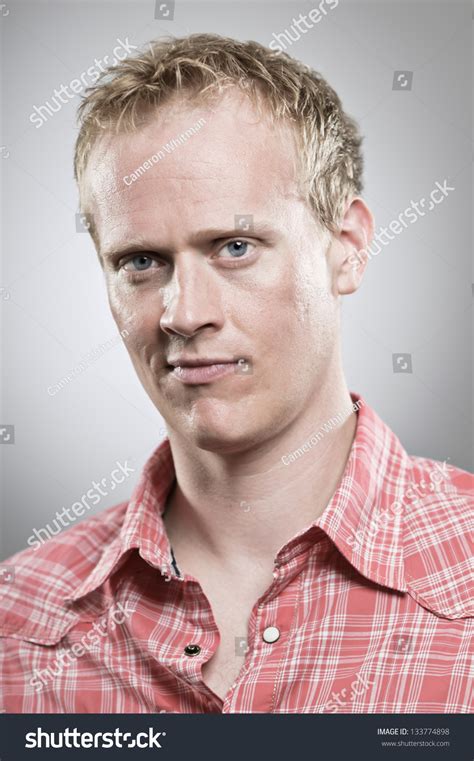 Blank Expression Portrait, Caucasian Man Stock Photo 133774898 ...