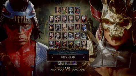 Mortal Kombat 11 Nightwolf Vs Shao Kahn Very Hard Youtube