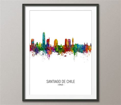 Santiago De Chile Skyline Santiago De Chile Chile Cityscape - Etsy