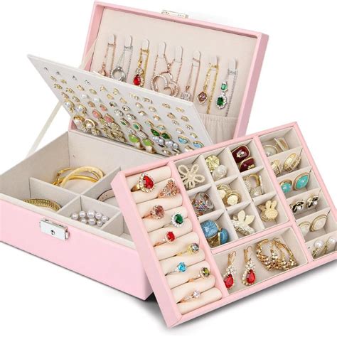 Jewellery Box Organiser For Women Girls Layer Large Jewellery Case