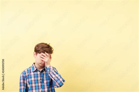 Facepalm Desperate Frustrated Boy Covering His Face With Hand Feeling