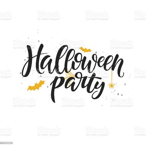 Halloween Party Vector Brush Lettering Handwritten Halloween Typography