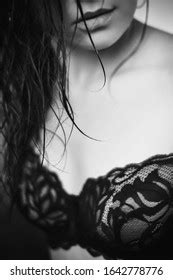 Portrait Naked Woman On Black Background Stock Photo Shutterstock