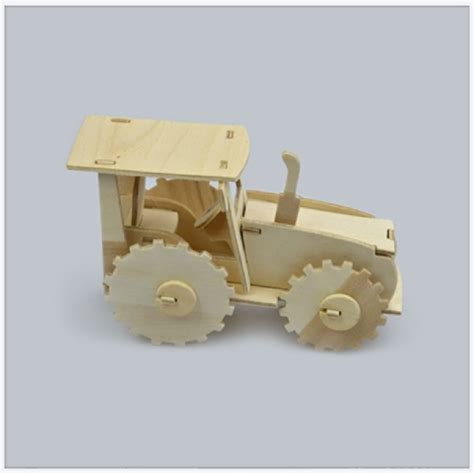 Laser Cut Wooden 3D Puzzle Assembly Instructions for Tractor Vector ...