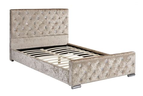 Sleep Design Beaumont 4ft6 Double Crushed Gold Velvet Bed Frame By UK