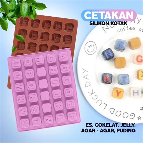 Jual Ideku Cetakan Puding Jelly Jely Coklat Silikon Huruf Kotak