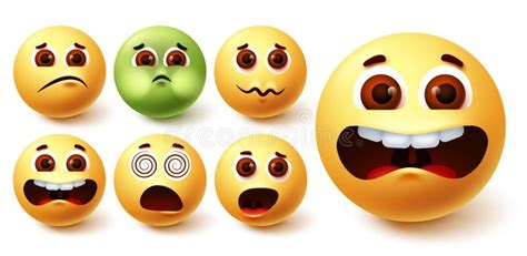 Set Of Nine Smileys Stock Vector Illustration Of Depression 7253319