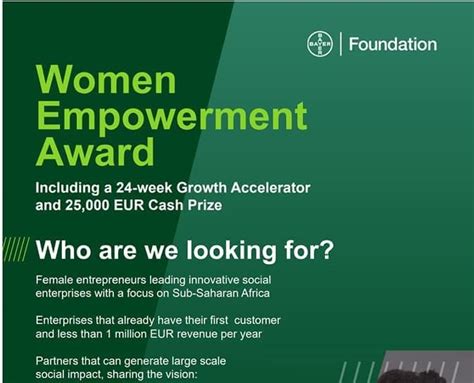 Bayer Foundation Women Empowerment Award 2024 For Female Entrepreneurs