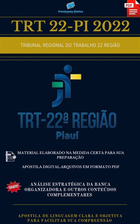 Provimento Efetivo Concursos Apostila Trt Pi Rea Administrativa