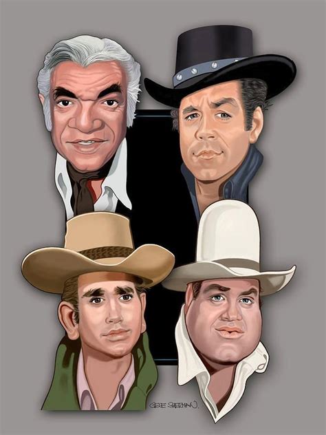 The Cast of Bonanza | Caricature, Funny caricatures, Celebrity caricatures