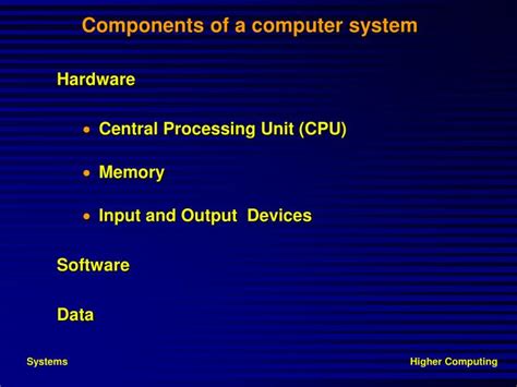 PPT - Components of a computer system PowerPoint Presentation, free ...