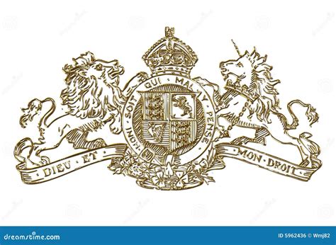 UK Royal Coat of Arms Symbol Stock Illustration - Illustration of ...