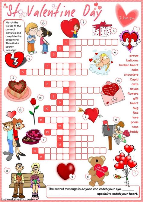 Valentine S Day Crossword Puzzle