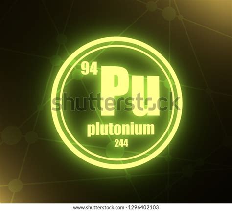 Plutonium Chemical Element Sign Atomic Number Stock Illustration