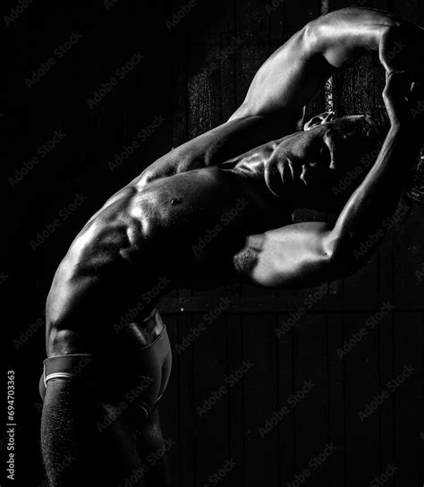 Man Muscular Torso Sexy Body Muscle And Power Athletic Gay Posing Naked Strong