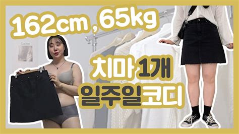 162cm 65kg 통통녀의 치마1개로 일주일코디하기 66사이즈 Youtube