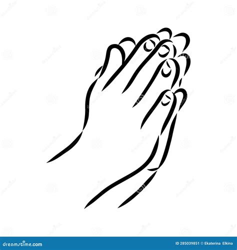 Hands Folded In A Prayer To God Hands In Prayer Vector Stock Vector Illustration Of Worship