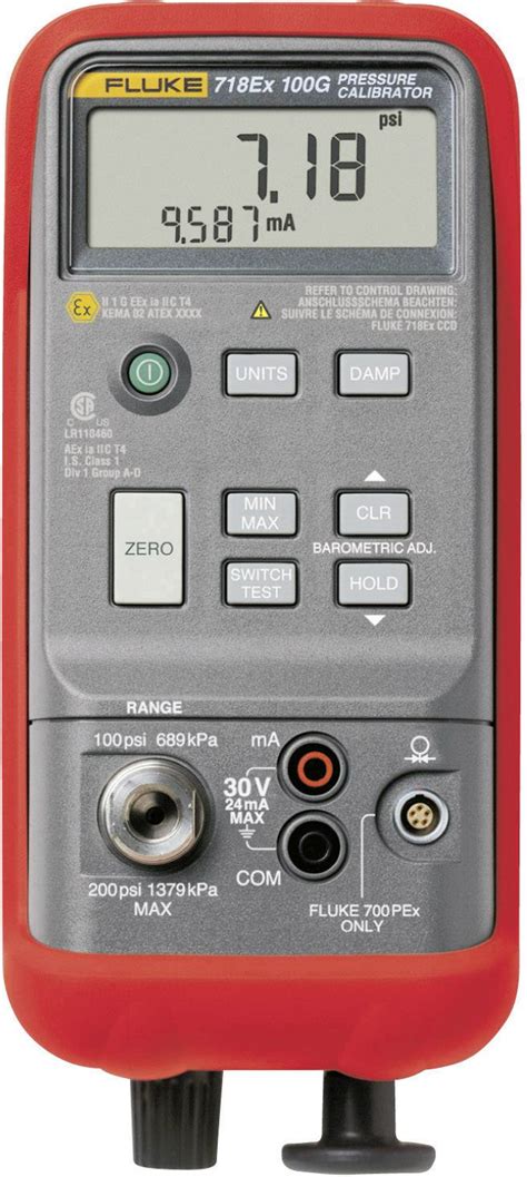 Fluke 718Ex 100G Calibrator Pressure 1 X 9 V PP3 Battery Included