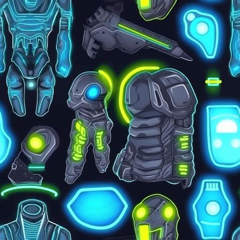 Premium Ai Image A Set Of Neon Armor For The Game