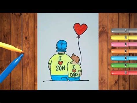 😍cute😍father And Son Drawing Fathers Day Special Drawing I Love