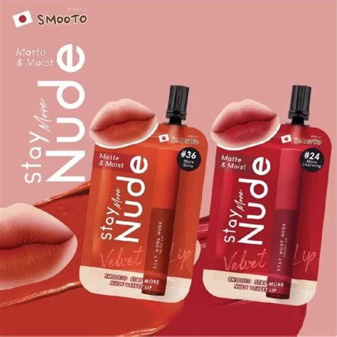 Smooto Stay More Nude Velvet Lip Sachet 2g Shopee Malaysia