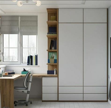 modern wardrobe  study table design blending functionality