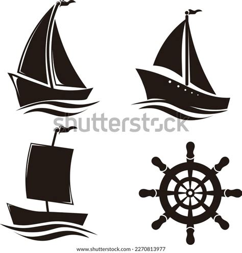 Ship Logo Vector Set Illustrations Stock Vector (Royalty Free ...