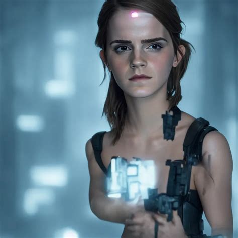 Peaceful Emma Watson Wearing Cyborg Prosthetics In The Stable