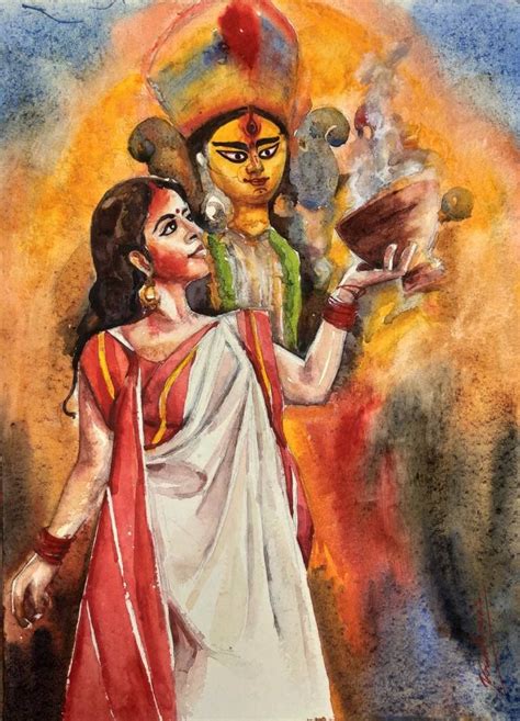 Ma Durga Kolkata Painting By Krishna Mondal Saatchi Art Durga