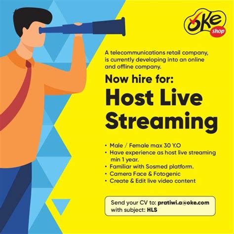 Lowongan Kerja Host Live Streaming Di Pt Trikomsel Oke Jakartakerja