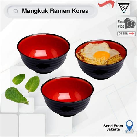 Jual Mangkok Mie Ramen Korea Hitam Mangkuk Plastik Shopee Indonesia