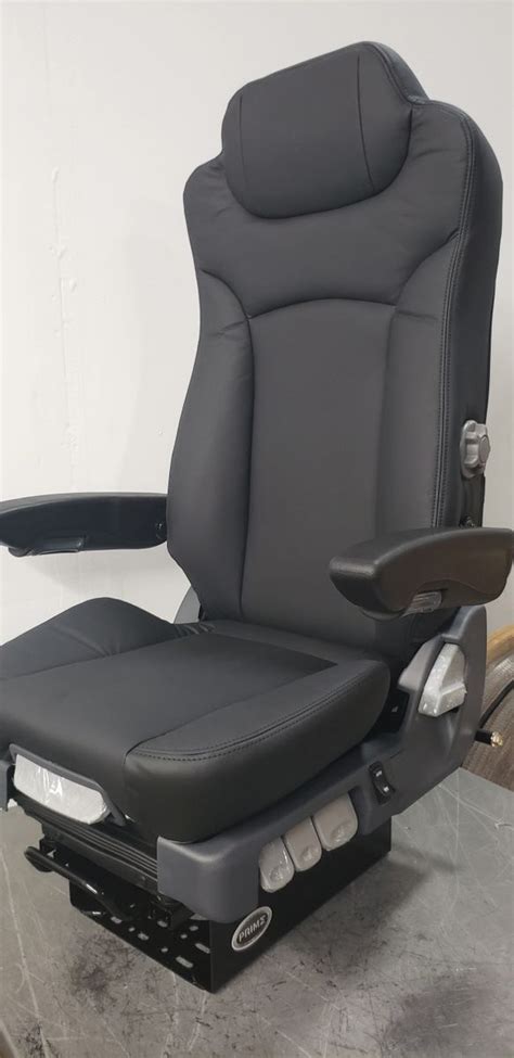 Prime Tc Lbk Black Premium Leather Air Ride Truck Seat Air Suspension