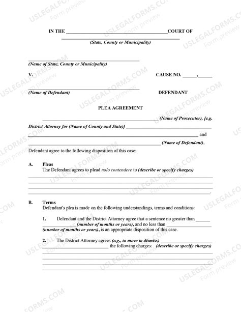 Oklahoma Agreement to Enter a Plea of Nolo Contendere | US Legal Forms