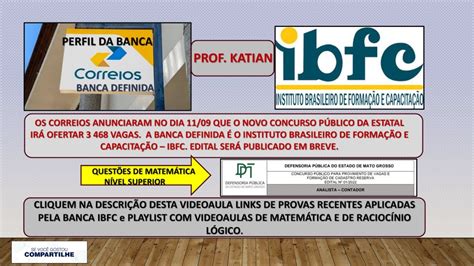 CONCURSO DOS CORREIOS IBFC Instituto Brasileiro de Formação e