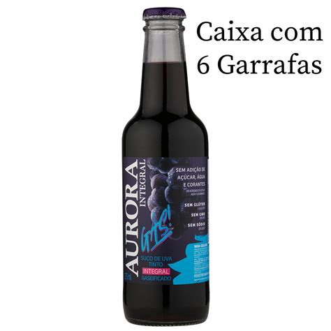 Suco De Uva Aurora Tinto Integral Gaseificado 275ml C 6