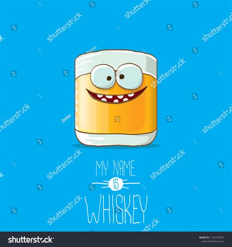 Vector Funny Cartoon Smiling Whiskey Glass Stock Vector (Royalty Free ...