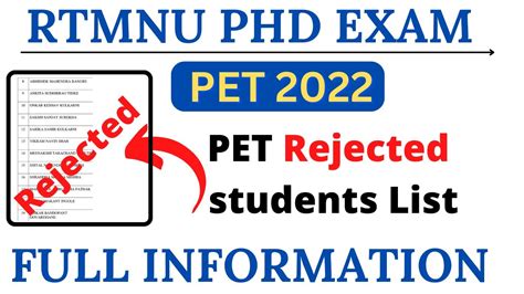 Rtmnu Phd Pet Entrance Exam 2022 Rtmnu Phd Exam Notificatiuon