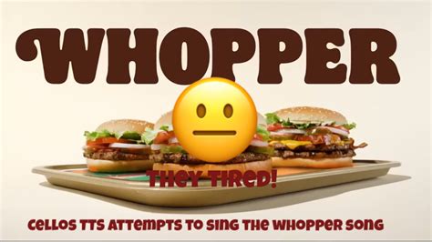 Cellos Apple TTS Attempts To Sing The Whopper Song YouTube