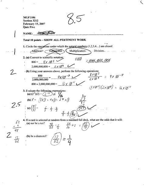 4 Questions With Solutions Mathematics For Liberal Arts Quiz 5