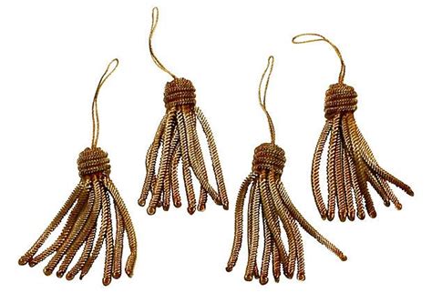 Antique French Copper Tassels S 4 On Metallic Tassel Antique Fabrics Hand