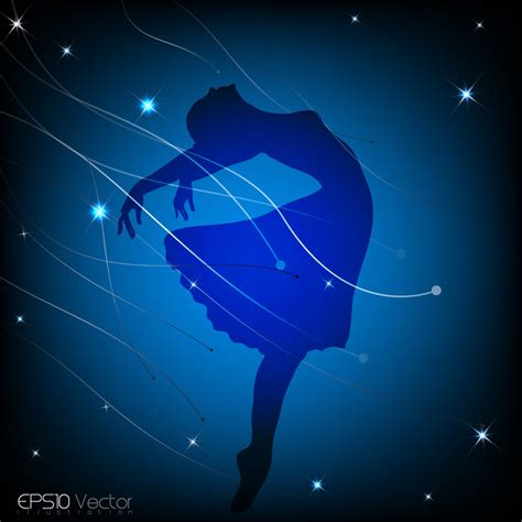 Dancing girl silhouette background Vectors graphic art designs in ...