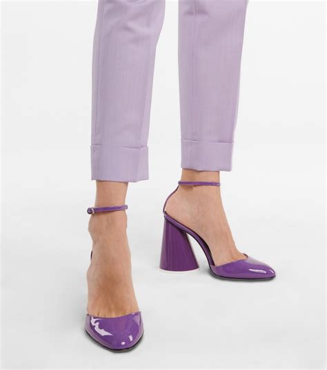 Luz Patent Leather Slingback Pumps In Purple The Attico Mytheresa