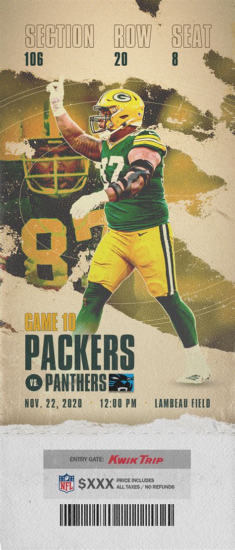 Green Bay Packers Ticket Concept on Behance