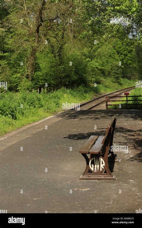 Traditional Brown Gwr Great Western Railway Bench On A Platform On