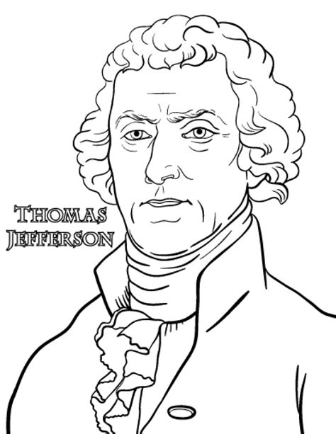 Thomas Jefferson Portrait Coloring Page Free Printable Coloring Pages