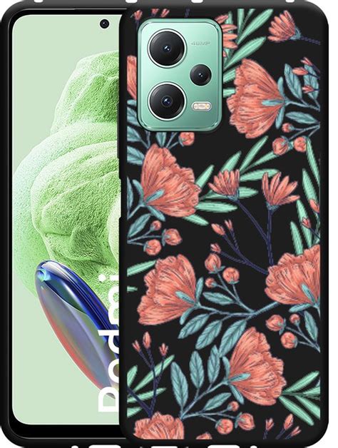 Cazy Hoesje Zwart Geschikt Voor Xiaomi Redmi Note Poppy Roses Bol